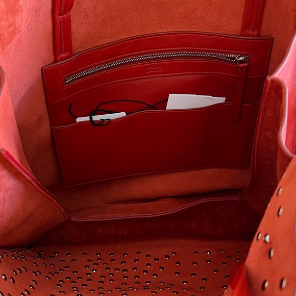 Phoebe Philo for Celine Lambskin Red Tote - Picture 6 of 12